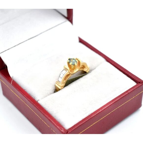Genuine 0.28 Cts Alexandrite Ring 10k Yellow Gold - Picture 5 of 5